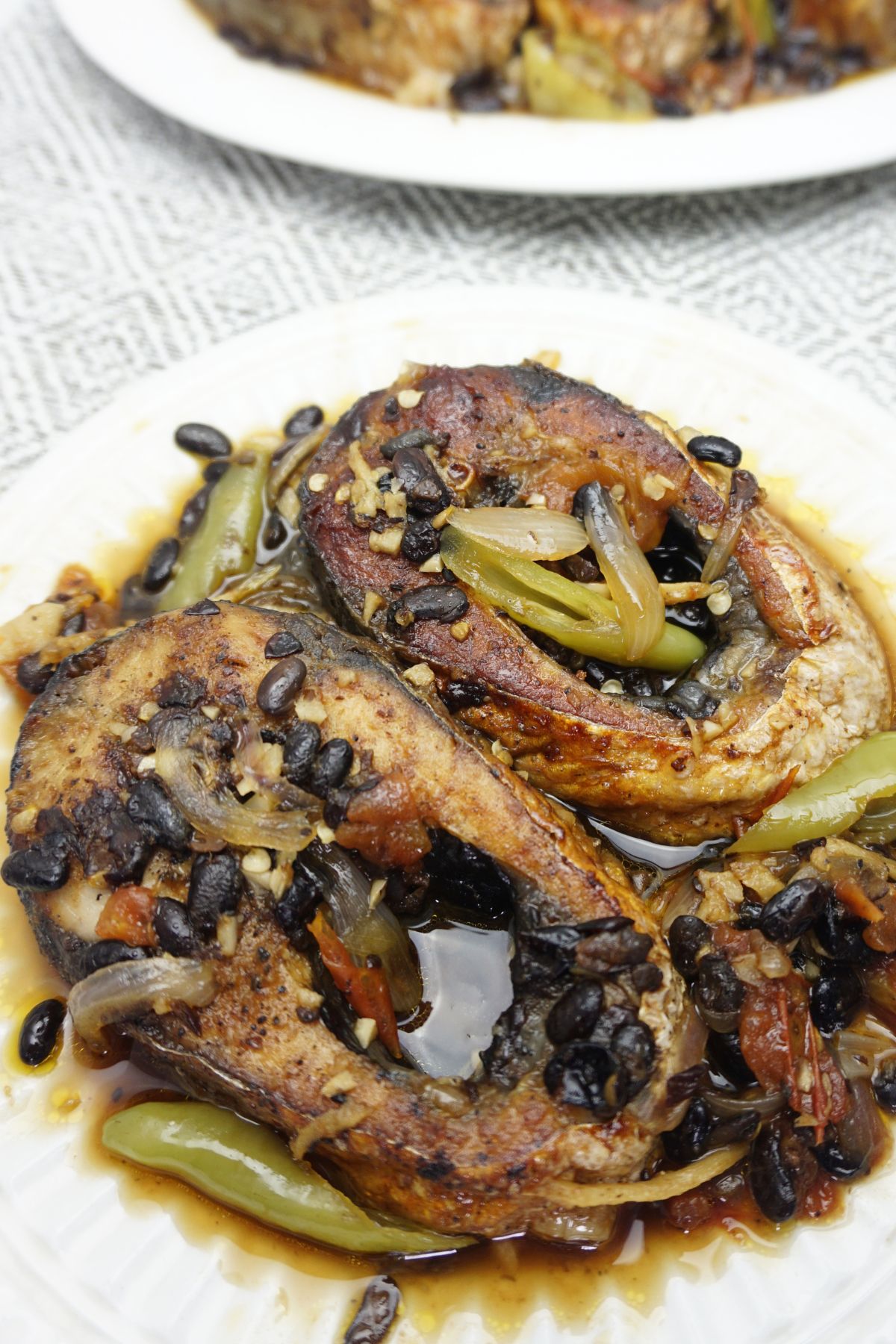 Close up view of bangus belly with tausi .