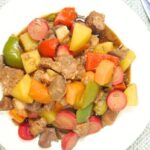 A plate serving of menudo.